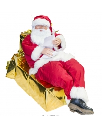SANTA CLAUS LYING ON A GIFT