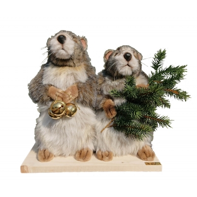 Two Christmas marmots