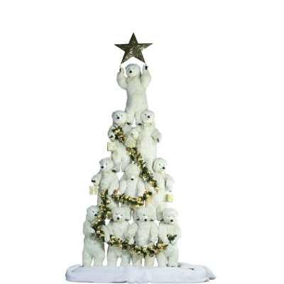 Pyramid of ten White Leon bears
