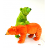 GREEN AND ORANGE TWO BEARS CUBS
