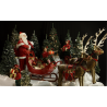 PÈRE NOEL TRAINEAU ROUGE ET DEUX RENNES