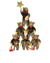 Pyramid of Six Brown Leonard Bears