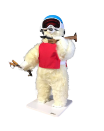 White Bear Leonardo with Skis on Shoulder