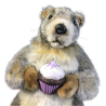 Marmot with cake, animated animatronic animal & mechanical decoration for seasonal events