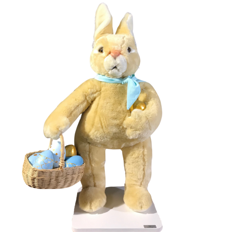 Easter Bunny animatronic with rattan basket & easter eggs