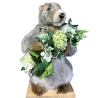 Animatronic marmot and little marmot with flowers