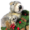 Woodchuck animatronic with his baby and christmas wreath for animated decoration storefronts & themed events