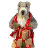 Automate de marmotte avec cadeaux de Noël pour vitrine de magasin saisonnière ou événementiel
