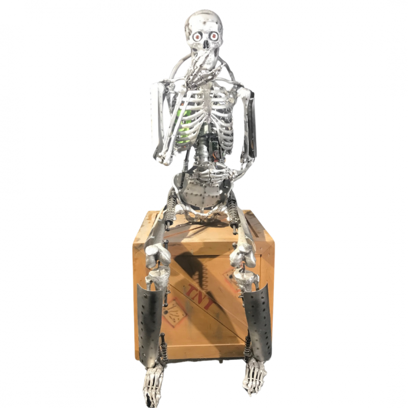 Automate de décoration de vitrine squelette Halloween