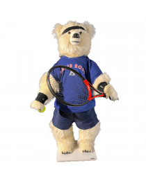 Rental animatronic bear tennis player for storefronts & exhibitions