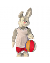 Rental animatronic mascot bunny for basketball events & sport themed storefronts