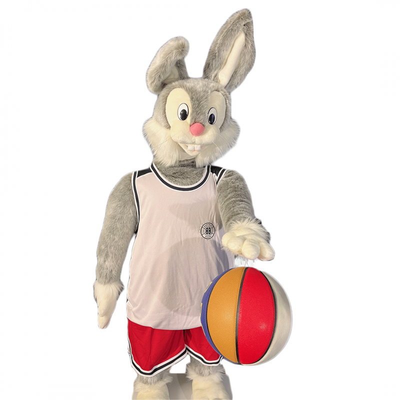 Automate de décoration événementielle de vitrine lapin mascotte basketball