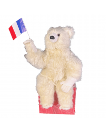 Animatronic bear french flag for sport displays & sporting events