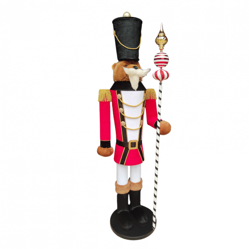 animatronic nutcracker,rental christmas decor events,animatronic christmas bear soldier