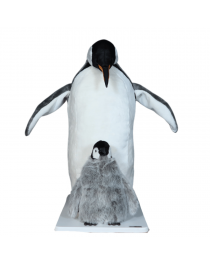 animatronic penguin and baby,white christmas polar ideas,big animated penguin for stores and events