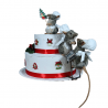 animatronic mice chefs christmas cake decor,seasonal christmas animatronic characters,christmas bakeshop window display ideas