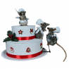 Automate vitrine Noël souris et gâteau,décoration de vitrine de noel,animation vitrine noel,automate souris cuisine