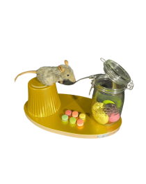 animated mouse decoration,animatronic decor bakery shop,original decor food