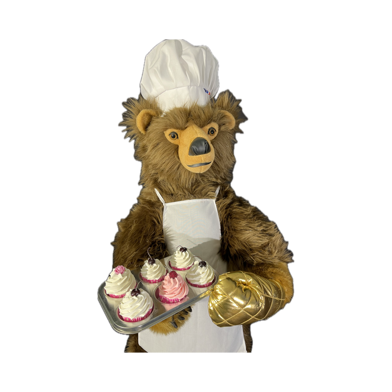 animatronic bear chef,easter animatronic bear,original window displays ideas