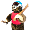 Brown Bear Leonard with Skis on Shoulder