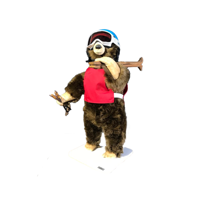 Brown Bear Leonard with Skis on Shoulder
