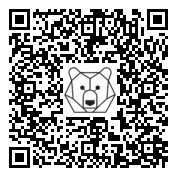 Lien QR Code Ourson Léonard Brun avec Skis sur l'Épaule