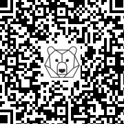 Lien QR Code Ourson Léonard Brun assis sur cadeau