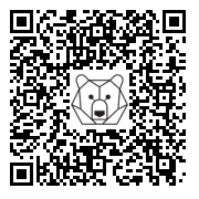 Lien QR Code Ourson Léonardo Blanc assis sur cadeau