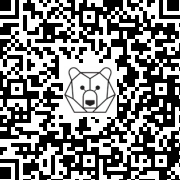 Lien QR Code Ours Léon Blanc Debout