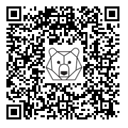 Lien QR Code Ourson Leonard Brun Couché sur le dos