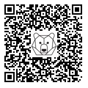 Lien QR Code Ourson Leonardo Blanc Couché sur le dos