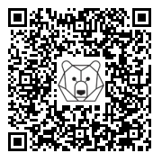 Lien QR Code Ours Léon Blanc Endormi sur Paquet Cadeau