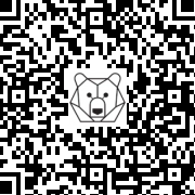 Lien QR Code Ours Léon Blanc Songeur