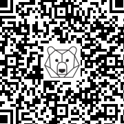 Lien QR Code Brown Bear Leonard with Skis on Shoulder