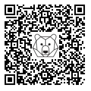 Lien QR Code White Leonardo Bear Cub sitting on gift