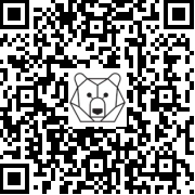 Lien QR Code Gray bunny on his knees