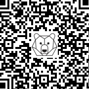 Lien QR Code Brown Bear Leonard on its side