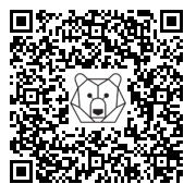 Lien QR Code White Bear Leonardo with Skis on Shoulder