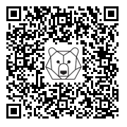 Lien QR Code Brown Bear Leonard with Skis on Shoulder